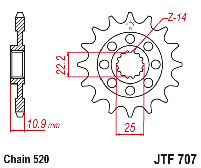 Zębatka Przednia JT JTF707.16