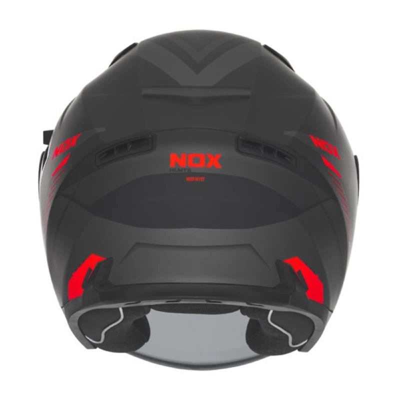Kask otwarty motocyklowy NOX N130 MYST Czarno-czerwony mat