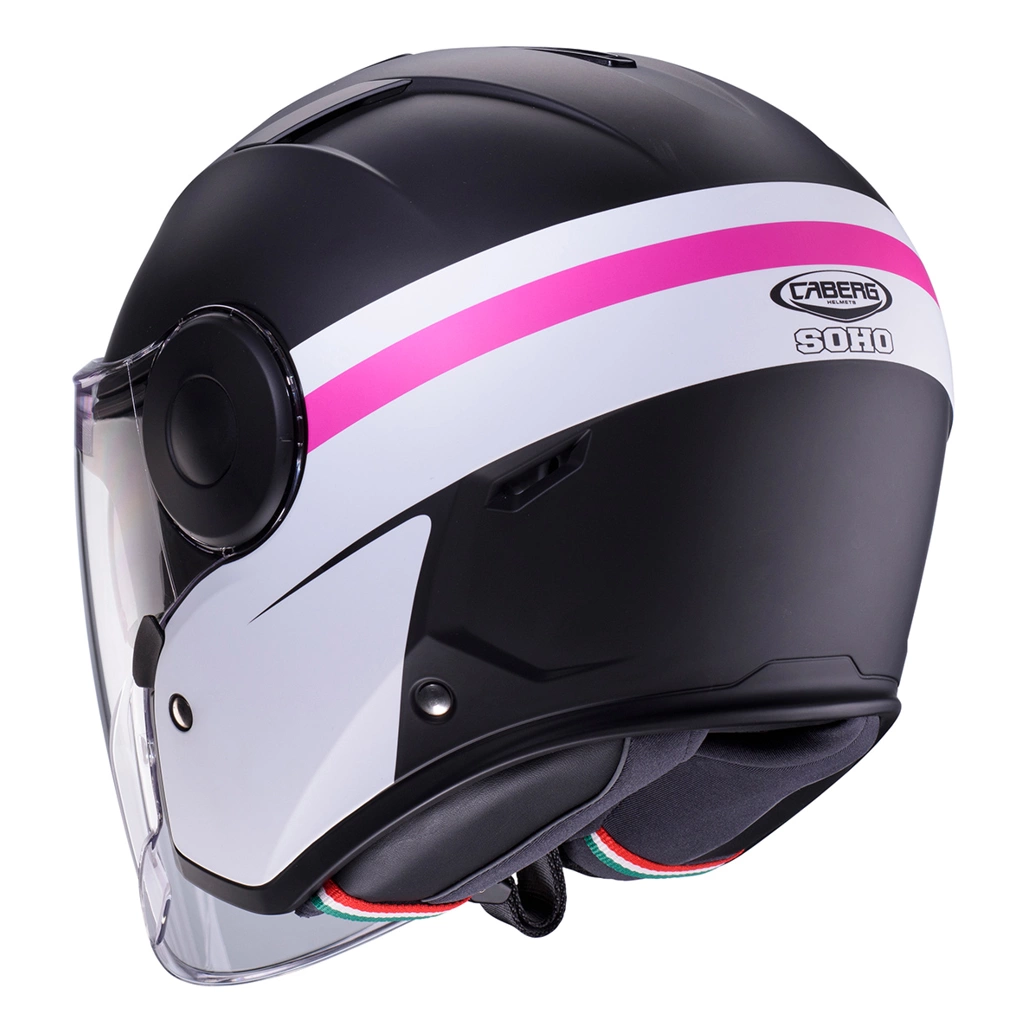 Kask otwarty motocyklowy CABERG JET SOHO ZEPHYR Czarno-biało-różowy