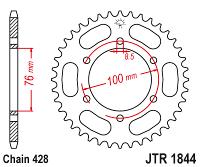 Zębatka Tylna JT JTR1844.52