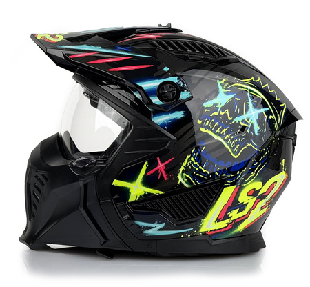 Kask Modułowy LS2 OF606 DRIFTER RAYZ czarny połysk