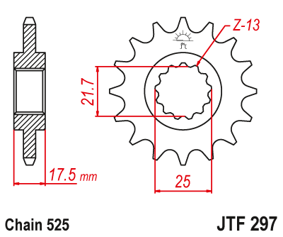 Zębatka Przednia JT JTF297.15RB z Tłumikiem Drgań