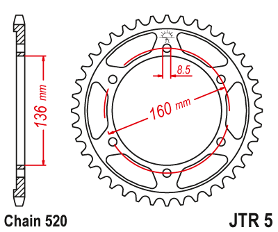 Zębatka Tylna JT JTR5.40