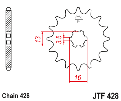 Zębatka Przednia JT JTF428.13