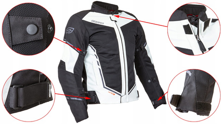 Kurtka Motocyklowa Ozone Jet II Ice Black