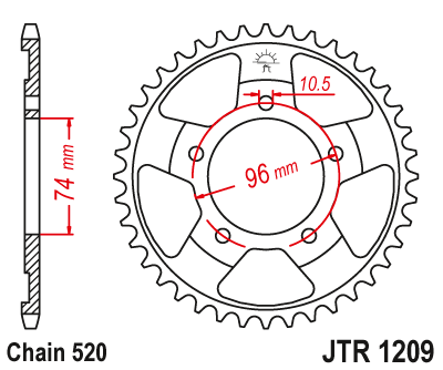 Zębatka Tylna JT JTR1209.41