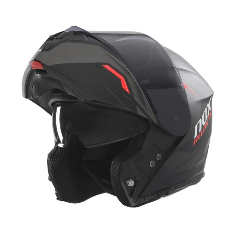 Kask szczękowy motocyklowy NOX N968 ULTRA Czarno-czerwony mat