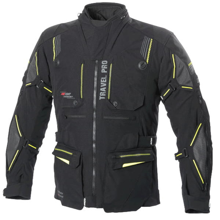 Kurtka Motocyklowa Męska BUSE TRAVEL PRO Black/Yellow
