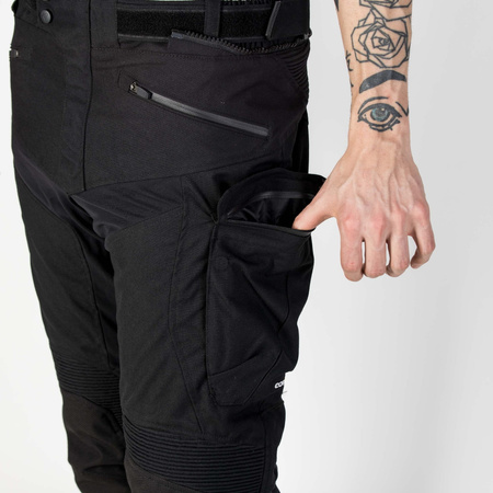 Spodnie Motocyklowe Rebelhorn Hardy II Black (krótka nogawka)