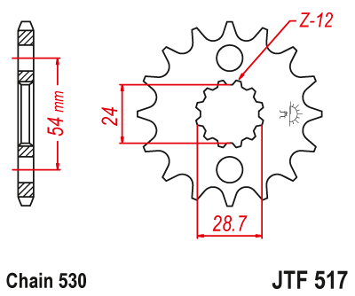 Zębatka Przednia JT JTF517.17