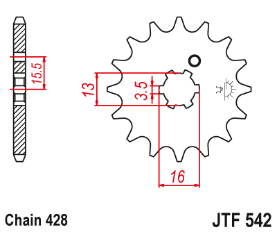 Zębatka Przednia JT JTF542.10