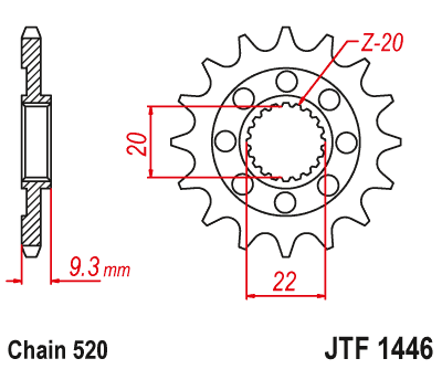 Zębatka Przednia JT JTF1446.13SC