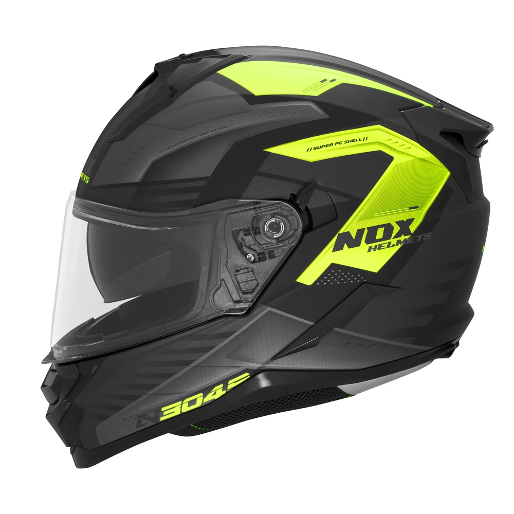 Kask integralny motocyklowy NOX N304 CARVER Czarno-żółty fluo