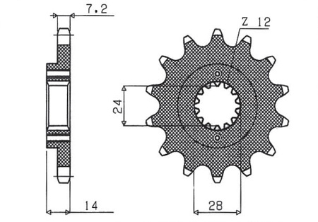Zębatka Przednia Sunstar SUNF420-16
