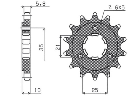 Zębatka Przednia Sunstar SUNF384-15