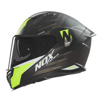 Kask Integralny Motocyklowy NOX N401 CROWER BLACK YELLOW FLUO
