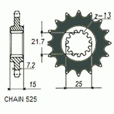 Zębatka Przednia Sunstar SUNF417-14