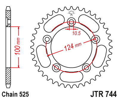 Zębatka Tylna JT JTR744.36