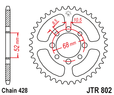 Zębatka Tylna JT JTR802.39