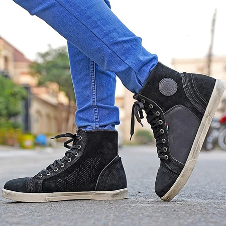 Buty miejskie motocyklowe ZRX POCO SUEDE BLACK GREY