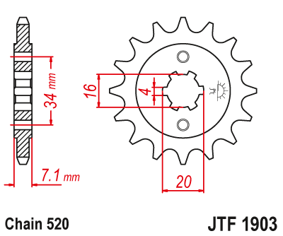 Zębatka Przednia JT JTF1903.12