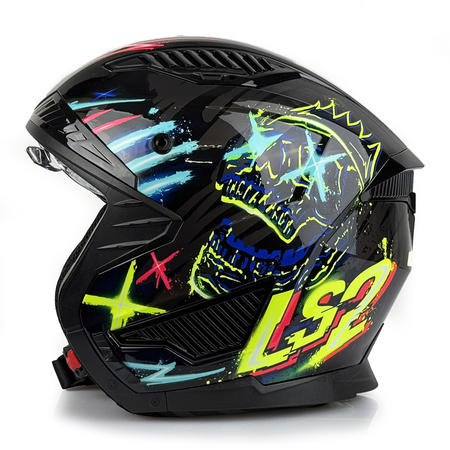 Kask Modułowy LS2 OF606 DRIFTER RAYZ czarny połysk