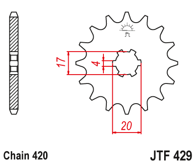 Zębatka Przednia JT JTF429.12