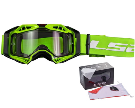 Gogle Enduro Motocross LS2 Aura Black Green Clear