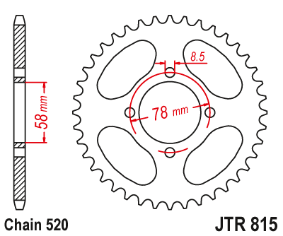 Zębatka Tylna JT JTR815.38