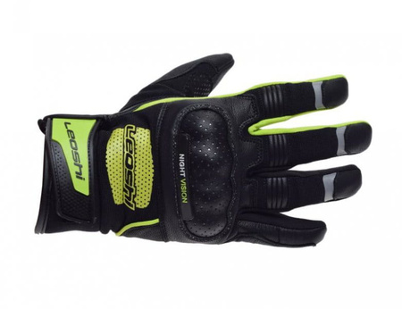 Skórzane Rękawice Black Fluo Yellow Leoshi
