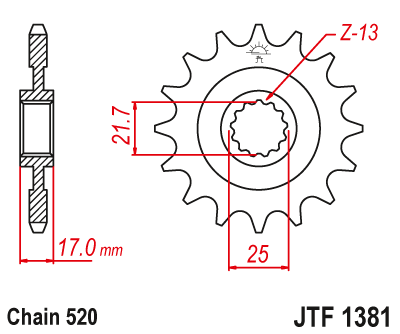 JT ZĘBATKA PRZEDNIA JTF1381.15RB Z TŁUMIKIEM DRGAŃ