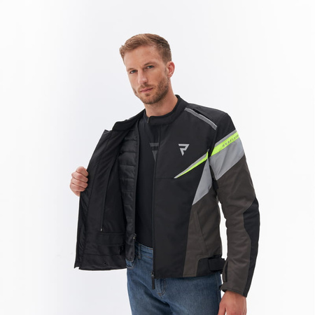 Kurtka Tekstylna Motocyklowa REBELHORN SPARK czarny szary fluo