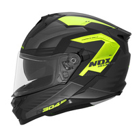 Kask Integralny Motocyklowy NOX N304 CARVER BLACK YELLOW FLUO