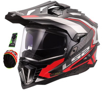 Kask Motocyklowy LS2 MX701 EXPLORER CARBON FRONTIER II RED