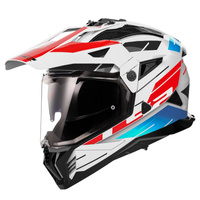 Kask Adventure LS2 MX702 PIONEER II NAMIB WHITE BLUE RED