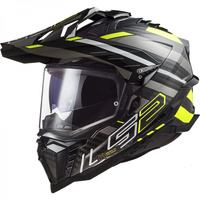 Kask Motocyklowy Enduro LS2 MX701 EXPLORER EDGE CARBON BLACK H-V YELLOW