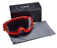 Gogle Enduro/Motocross LS2 CHARGER RED (przeźroczysta szyba)