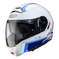 Kask Szczękowy Motocyklowy CABERG FLIP-UP LEVO X ELITE WHITE BLUE