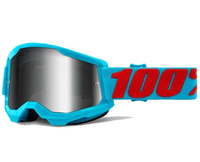 GOGLE 100 PROCENT CROSS/ENDURO STRATA 2 SUMIMIT NIEBIESKI CZERWONY SZYBA SREBRNE LUSTRO