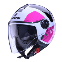 Kask Otwarty Motocyklowy CABERG RIVIERA V4X ALPHA WHITE BLACK PINK