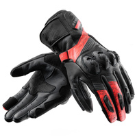 Skórzane rękawice motocyklowe REBELHORN VIPER BLACK GREY FLUO RED