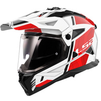 Kask Motocyklowy Adventure LS2 MX702 PIONEER II HILL MAT WHITE RED