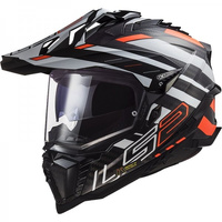 Kask Motocyklowy Enduro LS2 MX701 EXPLORER EDGE CARBON BLACK ORANGE