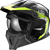 Kask Modułowy LS2 OF606 Drifter Trialthy H-V Yellow Black (z Odpinana Szczęką)