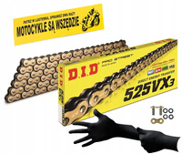Łańcuch Napędowy DID 525 VX3 G&B 112 Złoty