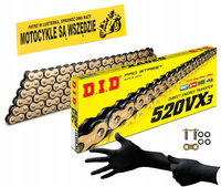 Łańcuch Napędowy DID 520 VX3 G&B 108 Złoty Zakuwka