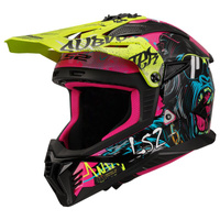 Kask Motocyklowy Enduro LS2 MX708 FAST II GORILLA PURPLE H-V YELLOW