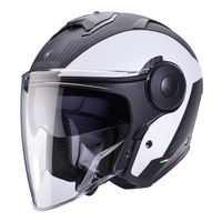 Kask Otwarty Motocyklowy CABERG JET SOHO MILANO WHITE BLACK