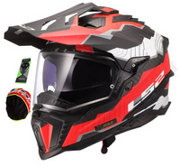 Kask Motocyklowy LS2 MX701 EXPLORER CARBON TRICK RED