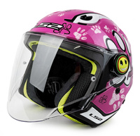 LS2 KASK OTWARTY OF622 FUNNY II PAWS GLOSS PINK